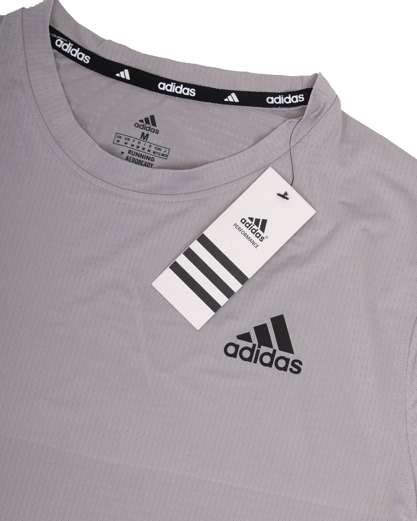 ADIDAS Light Grey D4T Performance Short Sleeve Sports T-shirt