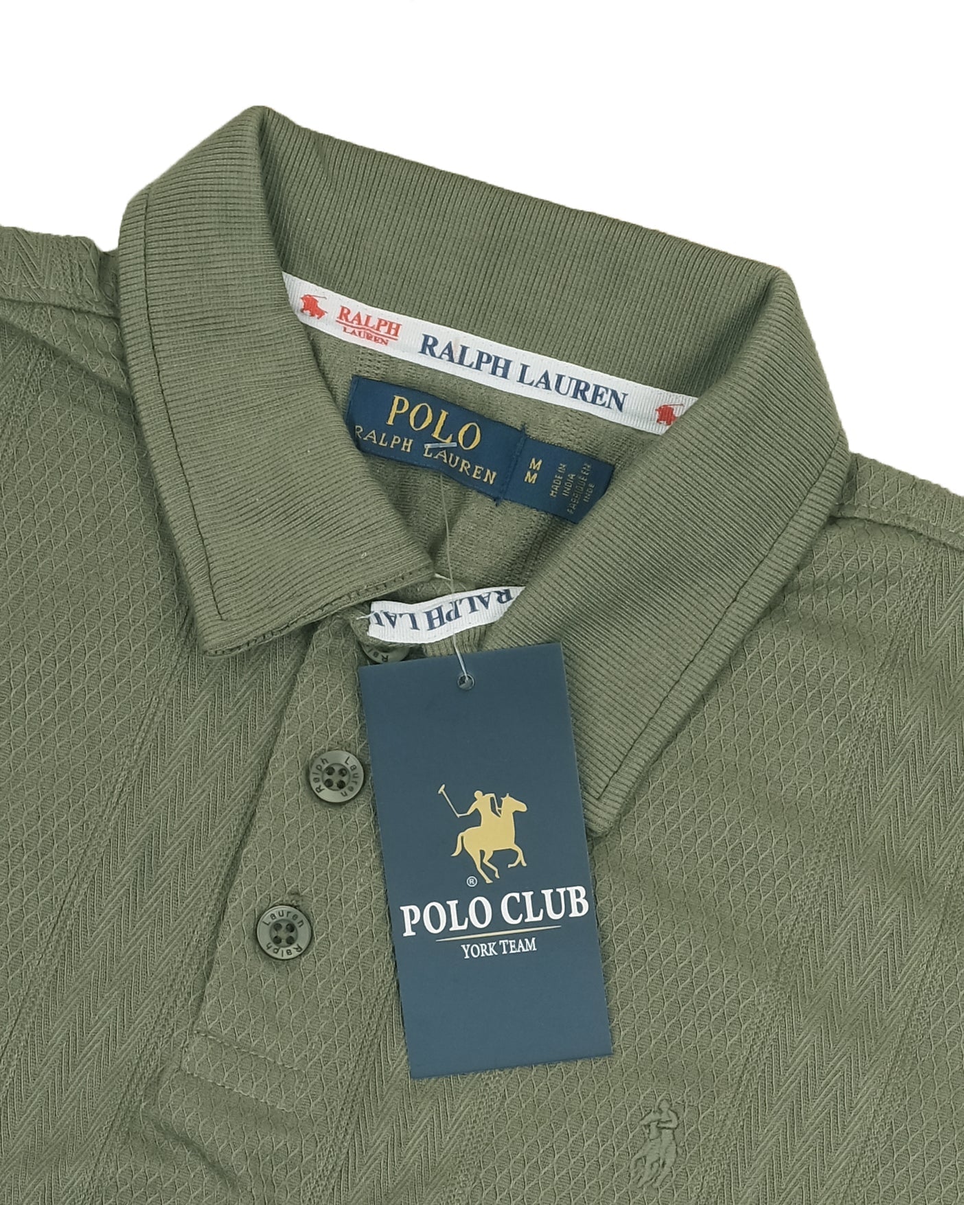 RALPH LAUREN Polo Earth Green Classic Textured Cotton Short Sleeve Shirt