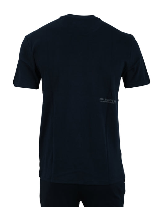 KARL LAGERFELD Midnight Navy Luxe Graphic Crewneck Tee