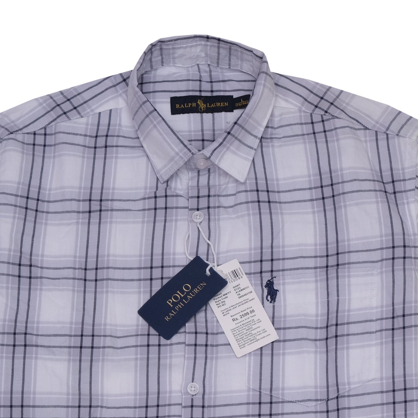 Polo Ralph Lauren Grey Plaid Long Sleeve Button-Up Shirt