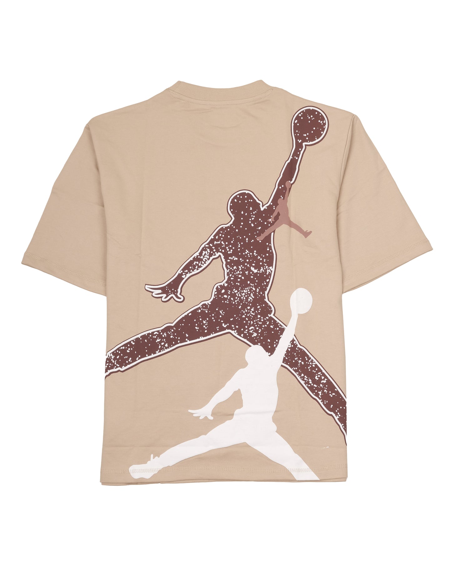 JORDAN Air Beige Brown Oversized Logo Crewneck T-Shirt