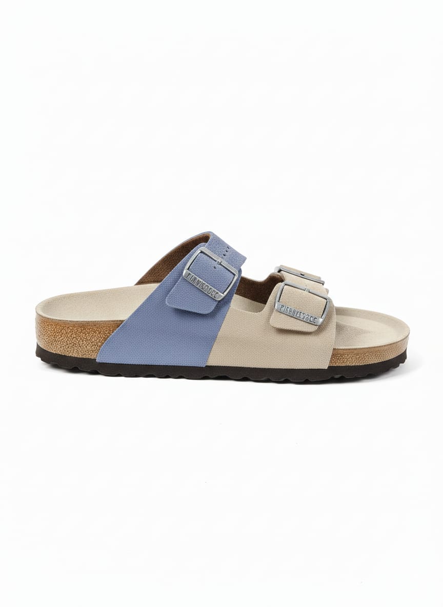 BIRKENSTOCK Serene Sky Duo-Strap Sandals in Soft Pebble and Driftwood