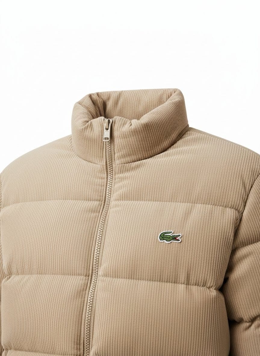 Lacoste Men's Quilted Puffer Jacket in Beige