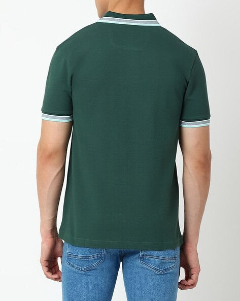 BOSS Emerald Green Contrast Trim Polo Shirt