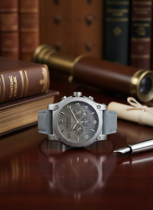 MONTBLANC Steel Mist Chronograph Collection Grey Dial Timepiece (IMPORTED)