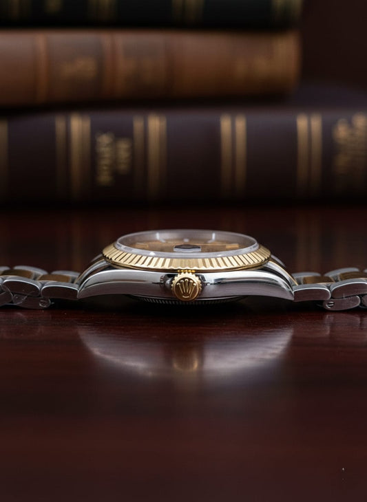 ROLEX Radiant Gold & Steel Luxe Datejust 36mm Timepiece (IMPORTED)