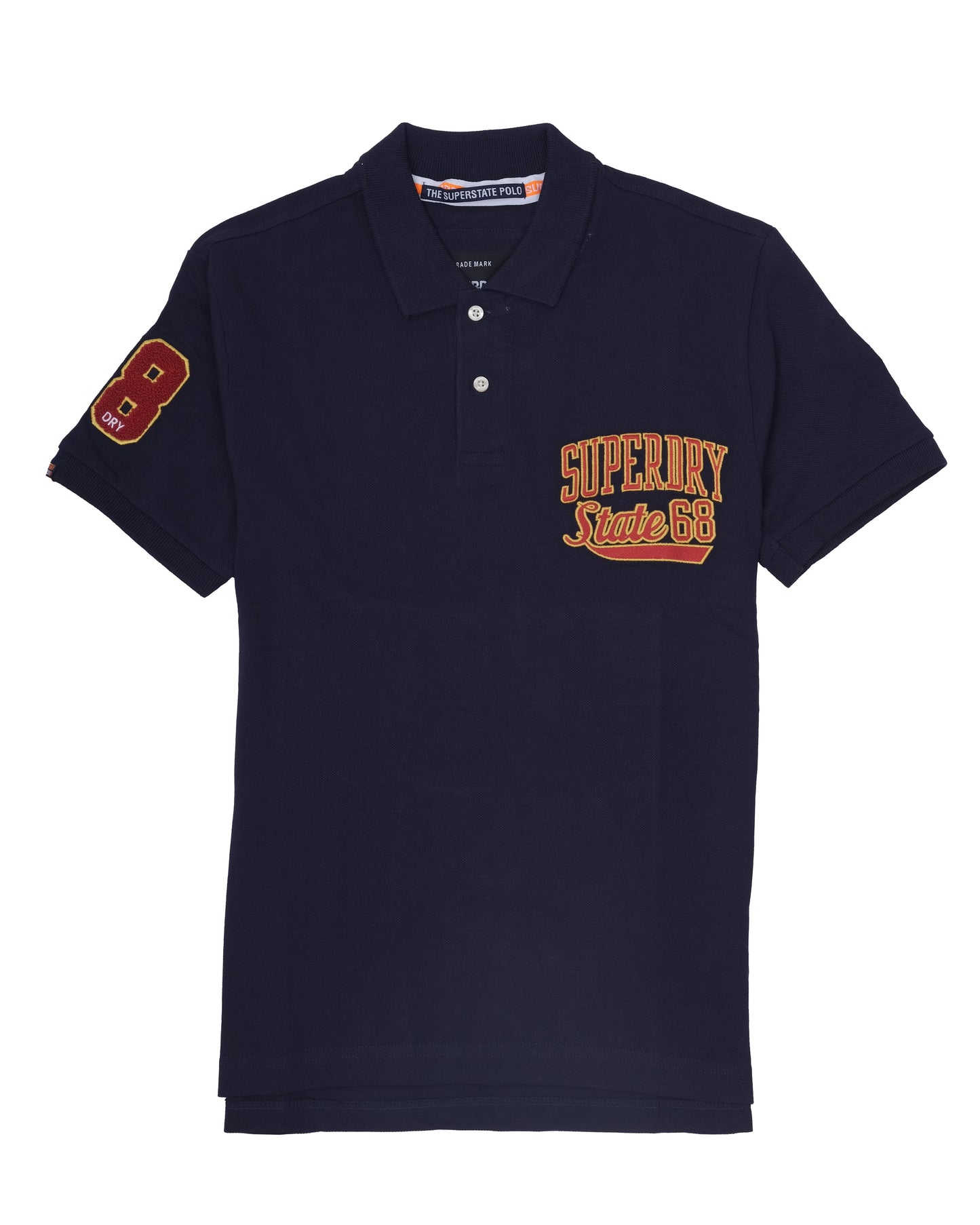 SUPERDRY Navy Superstate 80s Patch Polo Shirt