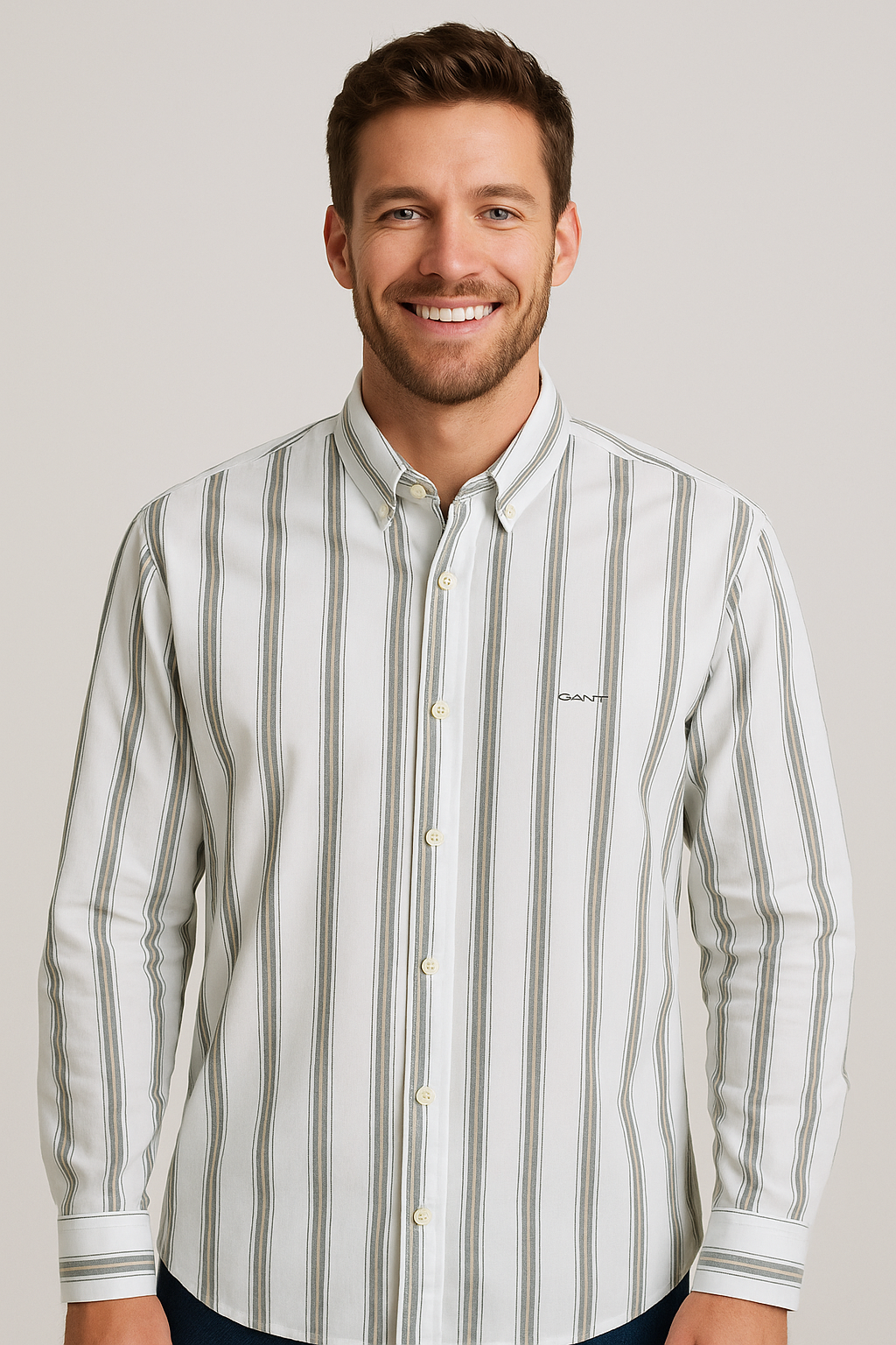 GANT Tranquil Teal Slim Fit Long Sleeve Button-Down Shirt