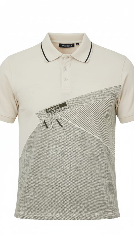 ARMANI Radiant Dune Contemporary Fit Short Sleeve Piqué Polo Shirt