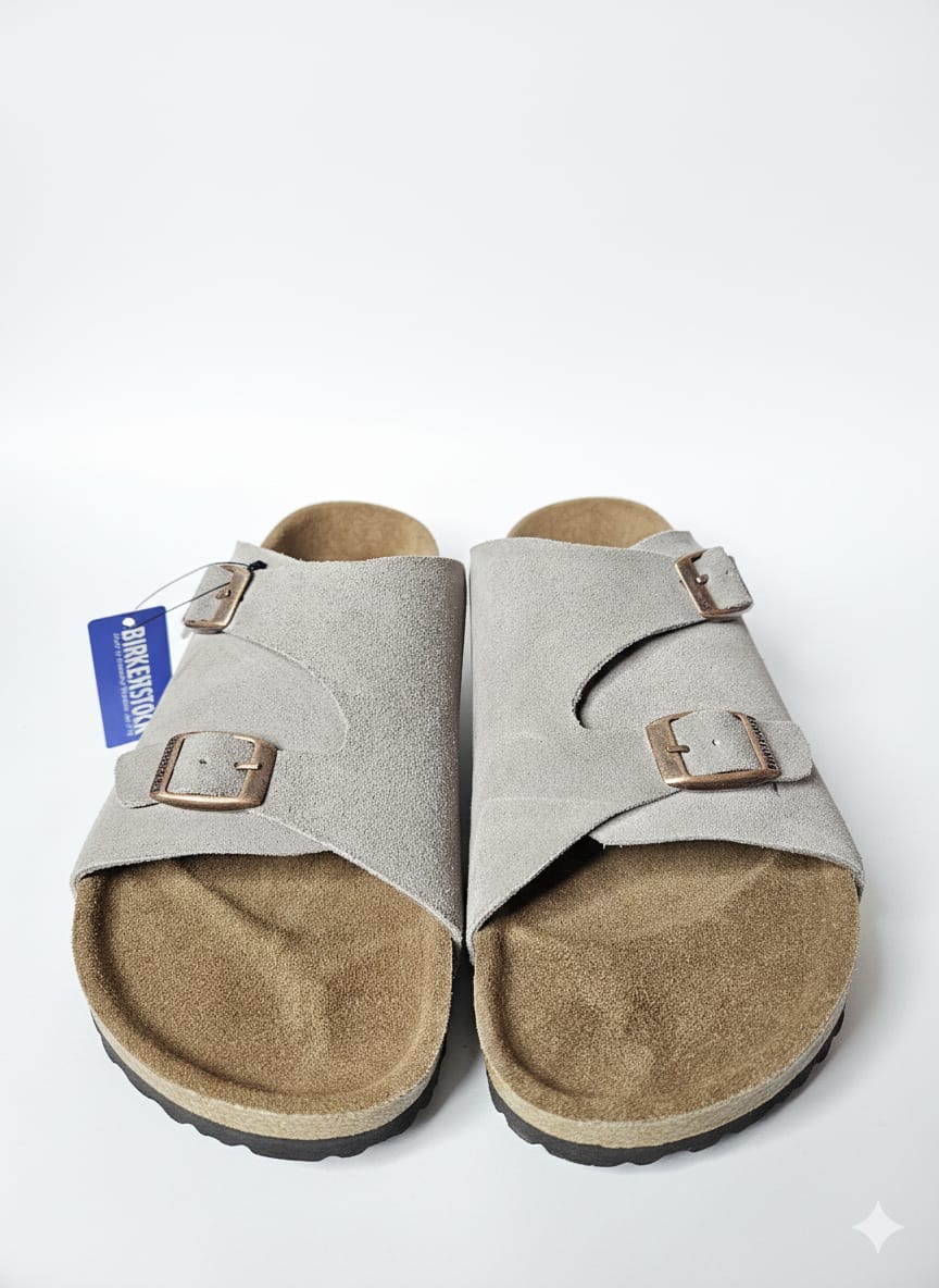 BIRKENSTOCK Serene Stone Suede Double Buckle Sandals