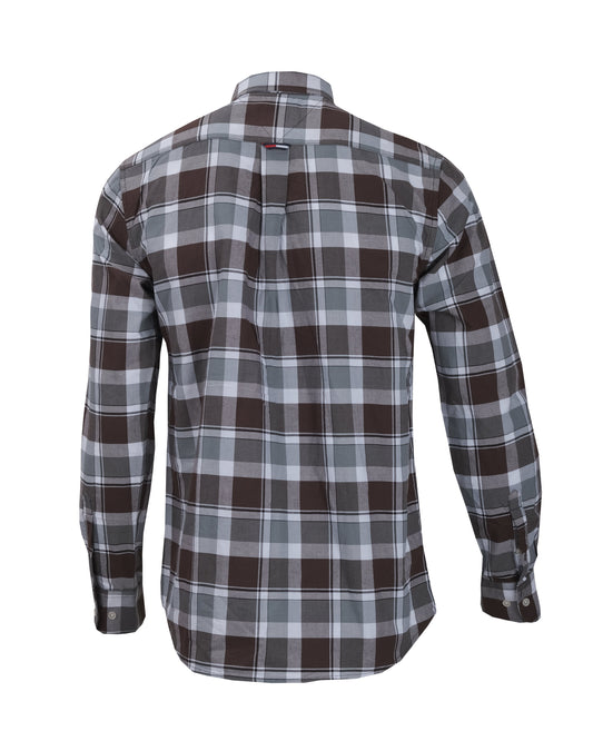TOMMY HILFIGER Urban Slate Plaid Classic Fit Long Sleeve Button-Down Shirt