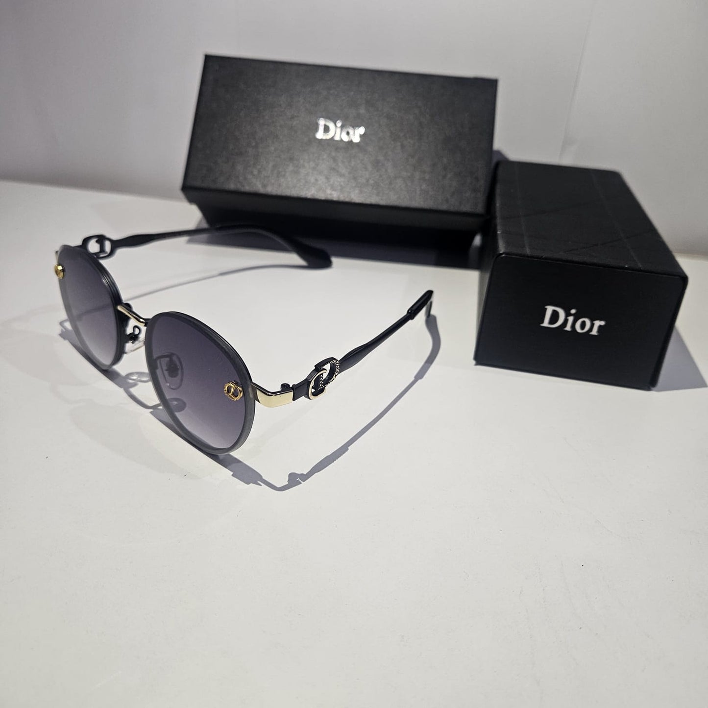 Dior Luxe Oversized Sunglasses with Gold Accents