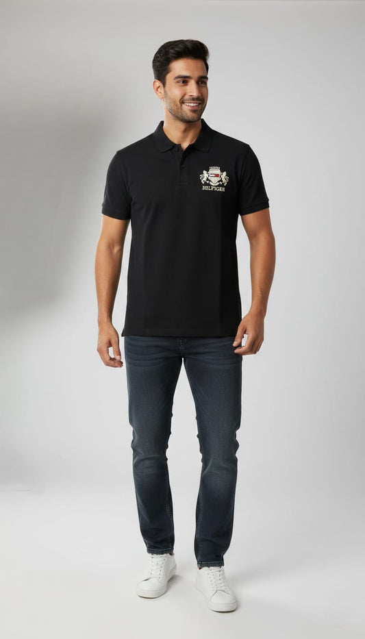 TOMMY HILFIGER Obsidian Velvet Tailored Fit Piqué Polo Shirt