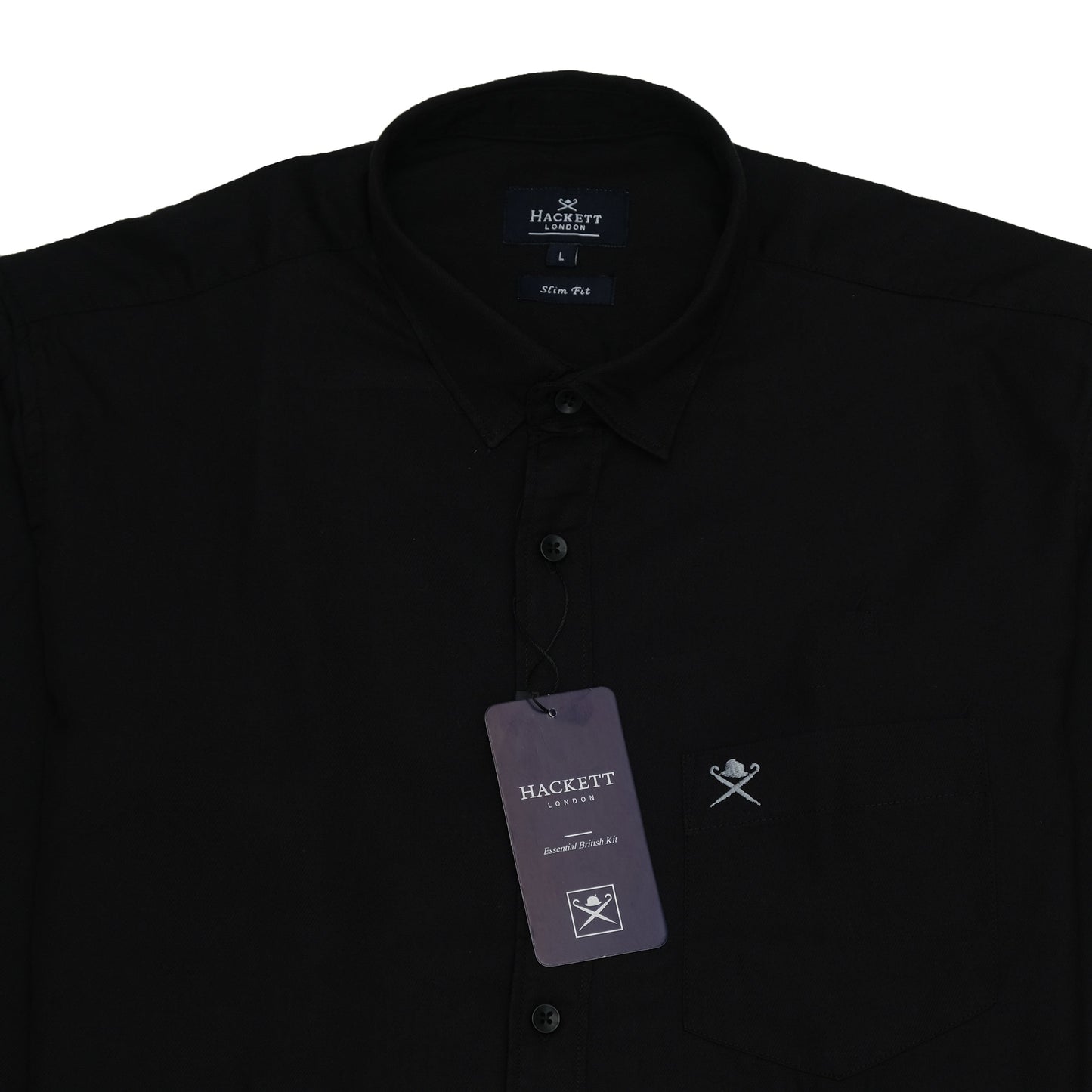 HACKETT LONDON Classic Black Slim Fit Shirt