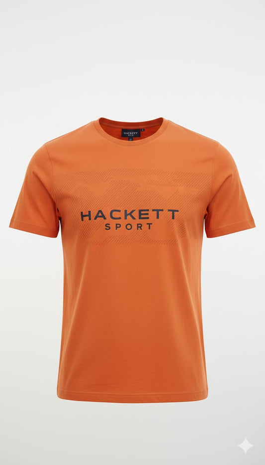 HACKETT Sport Performance Tee in Vibrant Orange