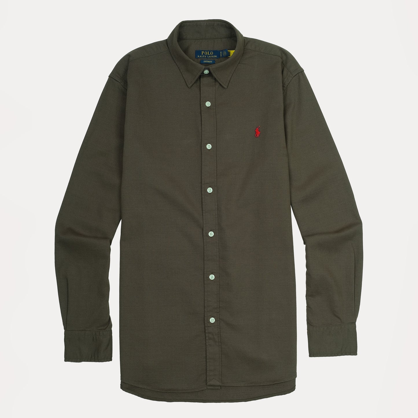 POLO RALPH LAUREN Mystic Olive Classic Fit Long Sleeve Cotton Shirt