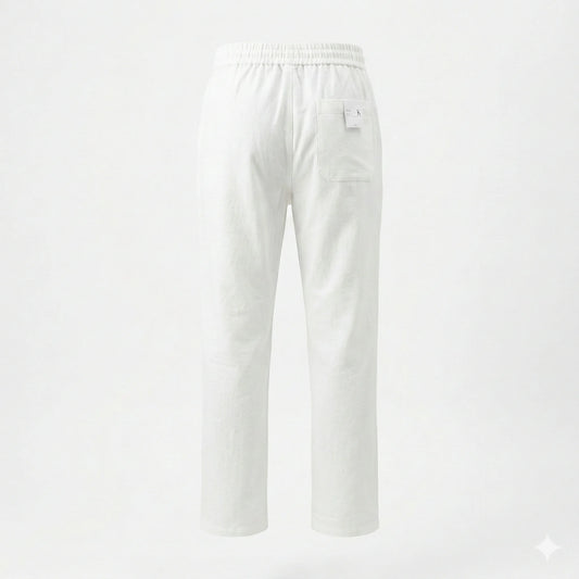 CALVIN KLEIN Whispering Pearl Relaxed Fit Linen Trousers