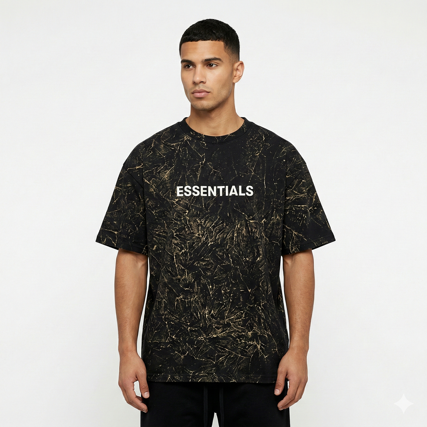ESSENTIALS Bold Obsidian Drop Shoulder Short Sleeve T-Shirt