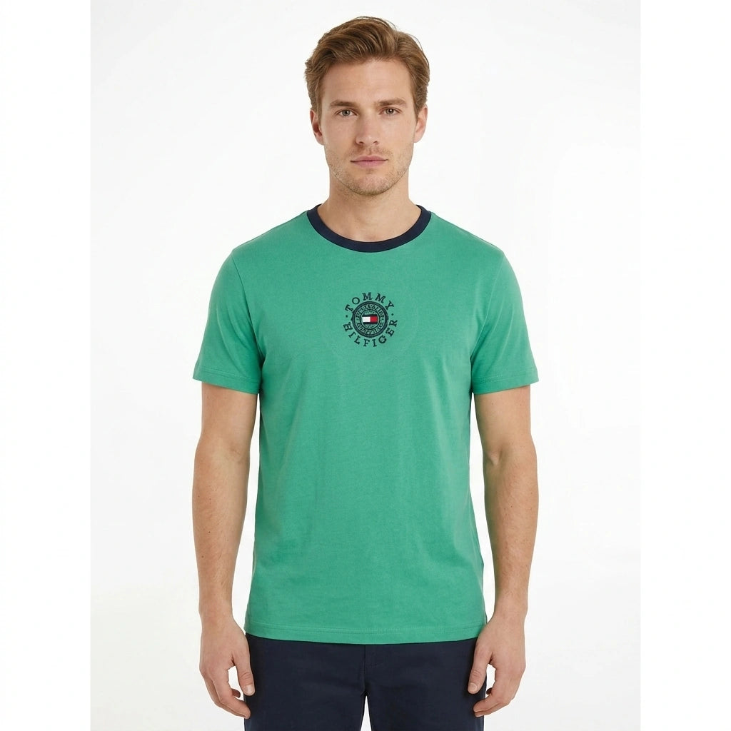 TOMMY HILFIGER Emerald Wave Classic Fit Graphic Crewneck Tee