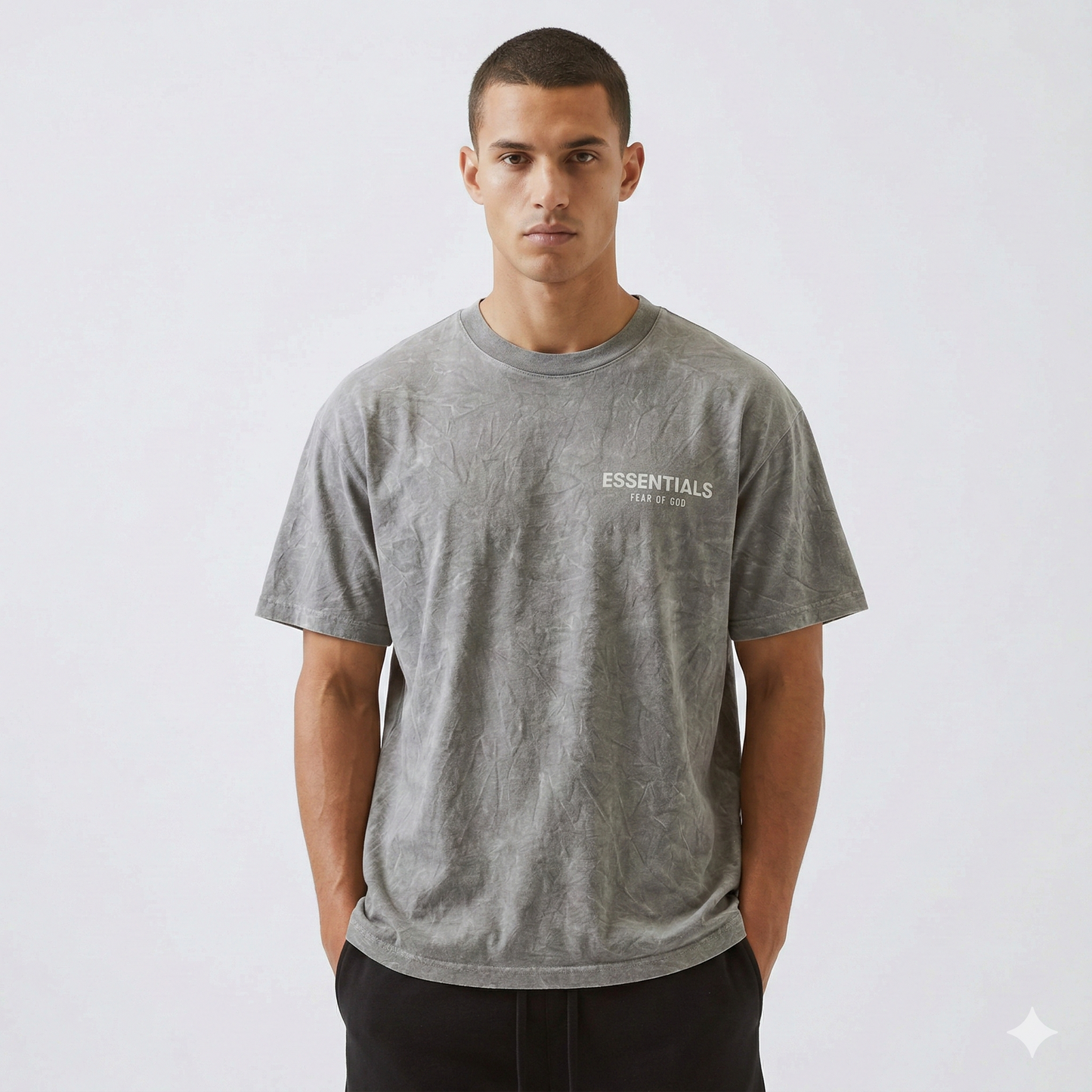 ESSENTIALS Fearless Slate Drop Shoulder Short Sleeve T-Shirt