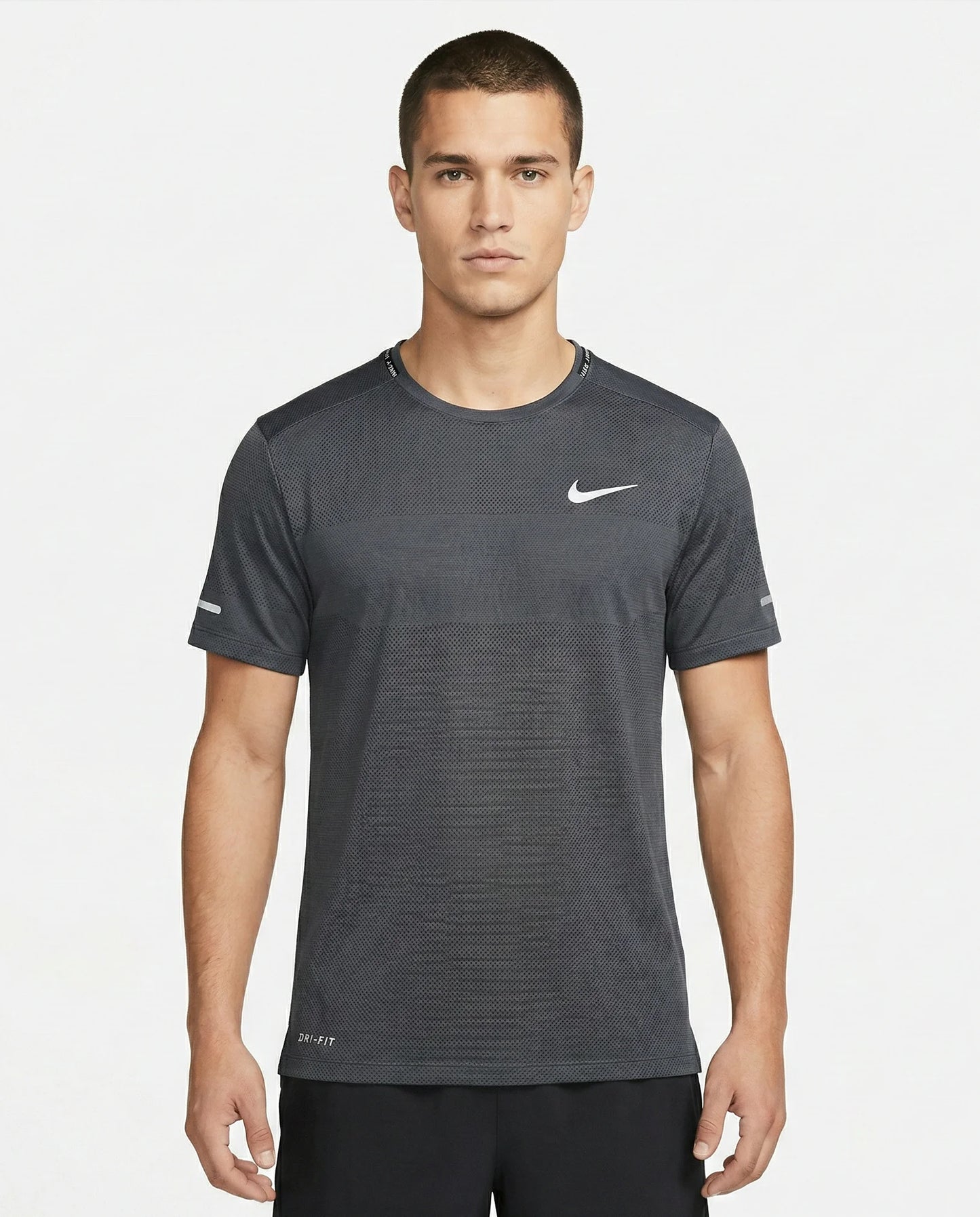 NIKE Shadowed Slate Ultra-Sleek Slim Fit Short Sleeve Dri-FIT Training T-Shirt