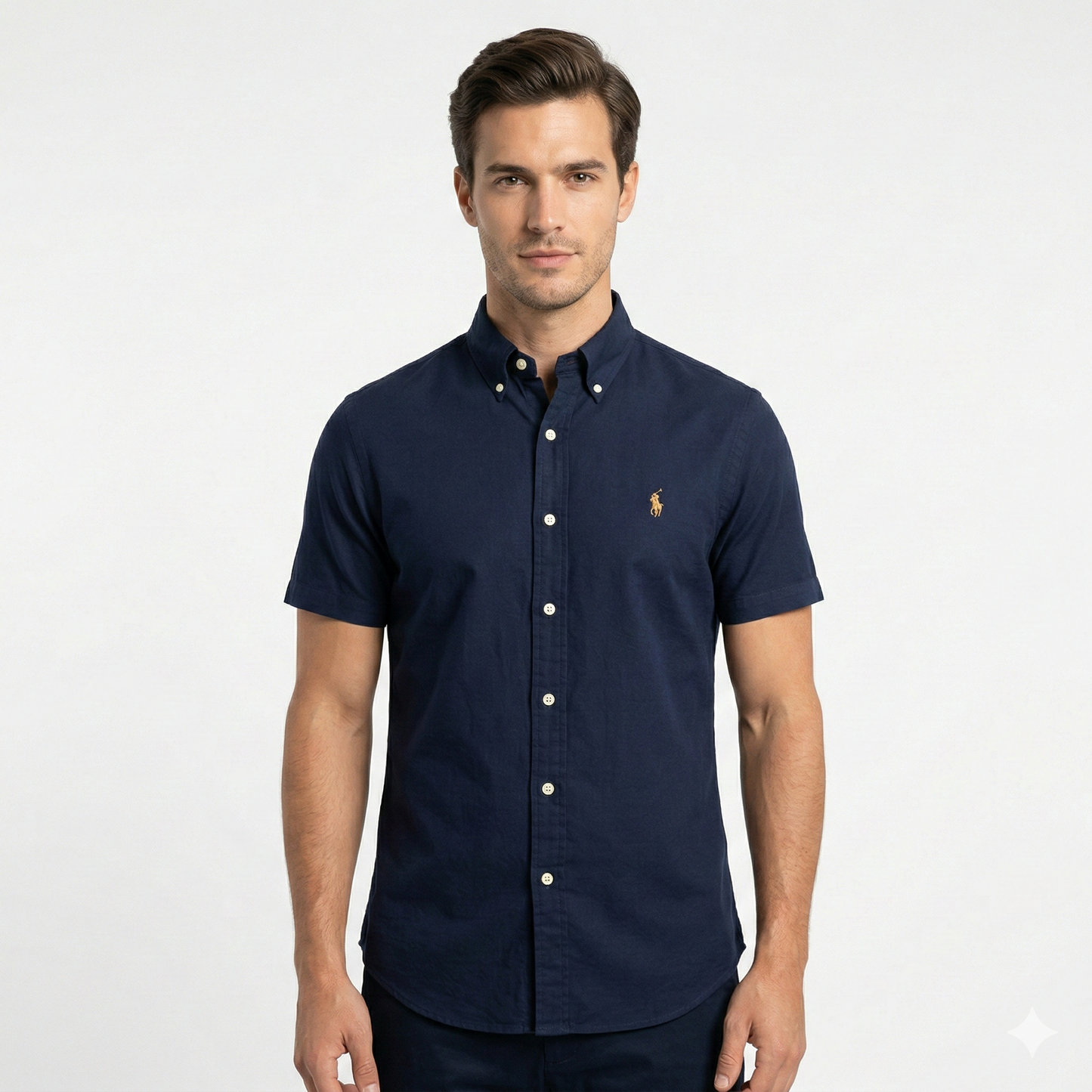 POLO RALPH LAUREN Oceanic Sapphire Relaxed Fit Short Sleeve Linen Shirt