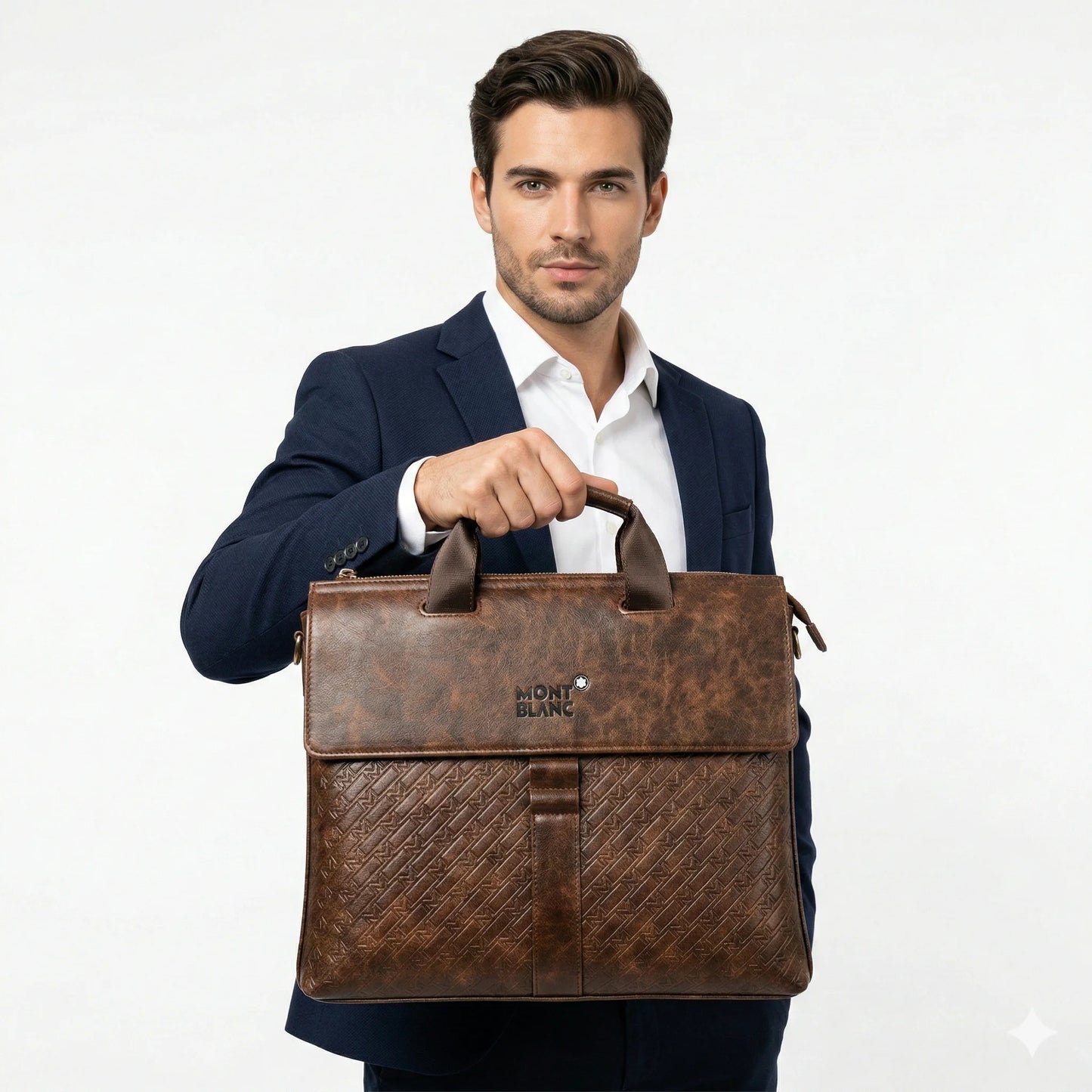 MONT BLANC Emberwood Rich Fit Luxe Leather Briefcase
