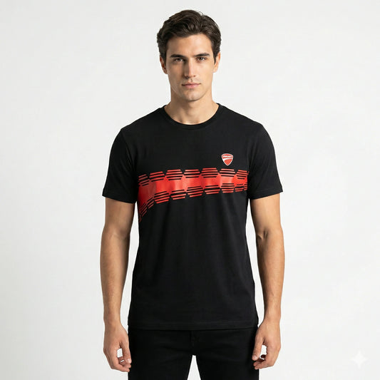 DUCATI Ember Crimson Casual Fit Short Sleeve Graphic Tee