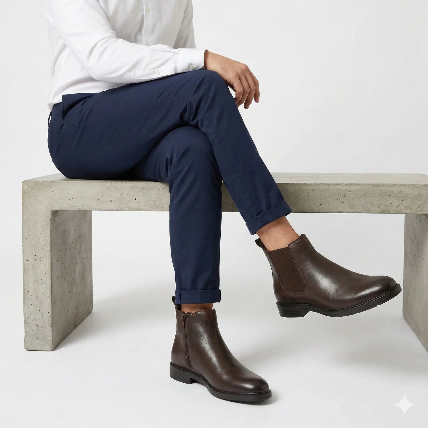 DIESEL Ember Espresso Refined Fit Luxe Leather Chelsea Boots