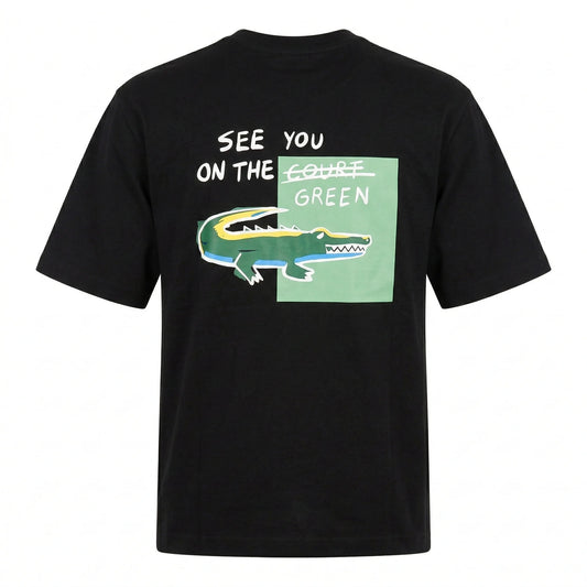 LACOSTE Mystic Sapphire Slim Fit Short Sleeve Graphic Tee