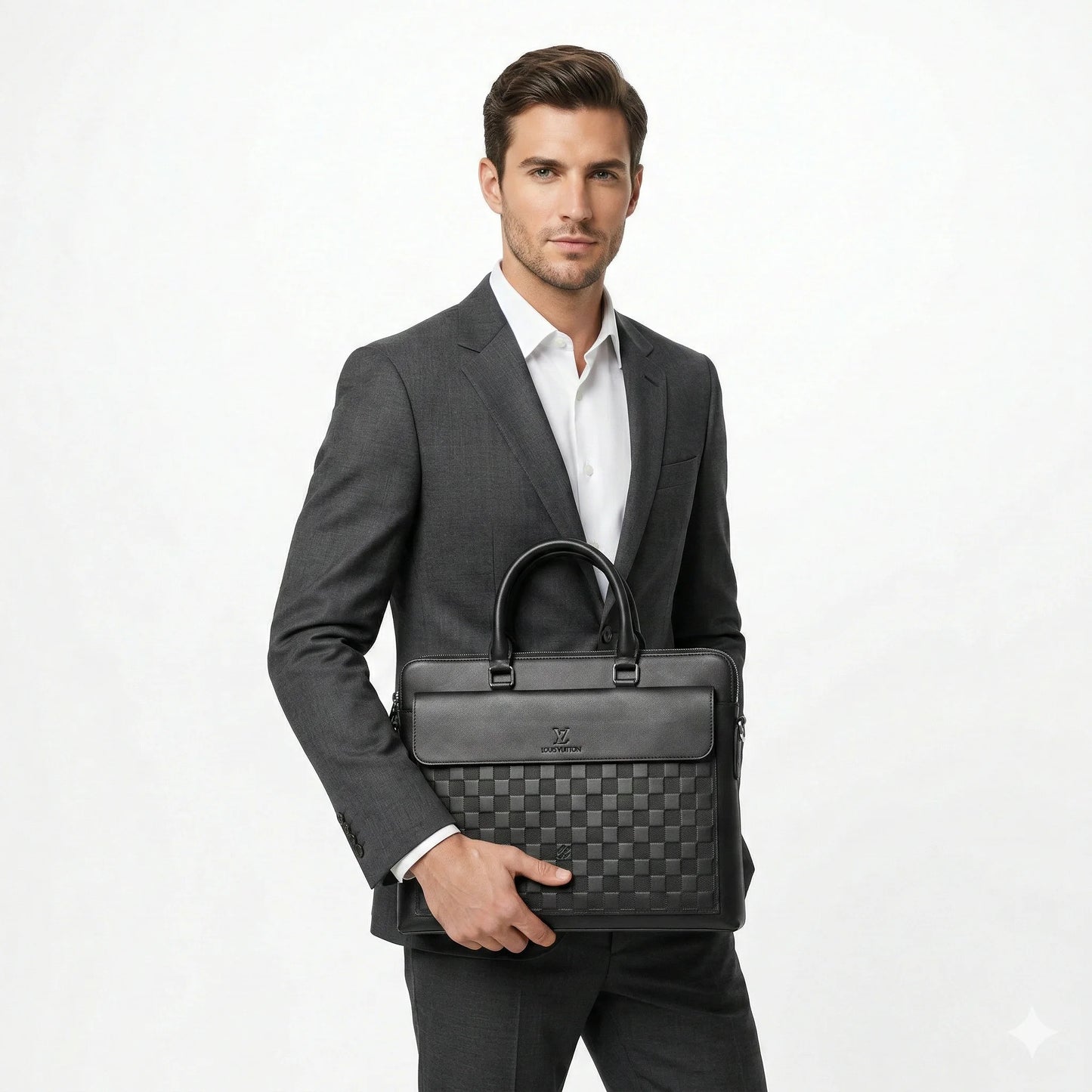 LOUIS VUITTON Obsidian Luxe Refined Structured Business Tote
