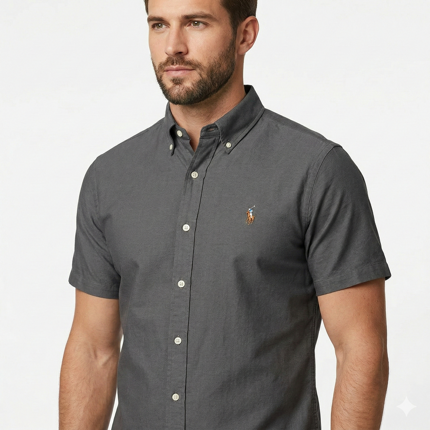 POLO RALPH LAUREN Twilight Ash Classic Fit Short Sleeve Linen Shirt