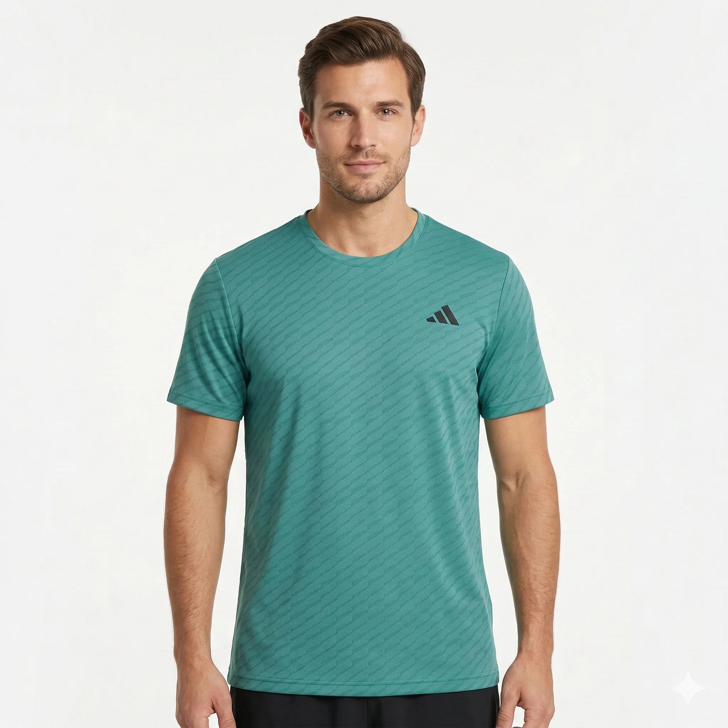 ADIDAS Serene Aqua Tailored Fit Short Sleeve Performance Tee