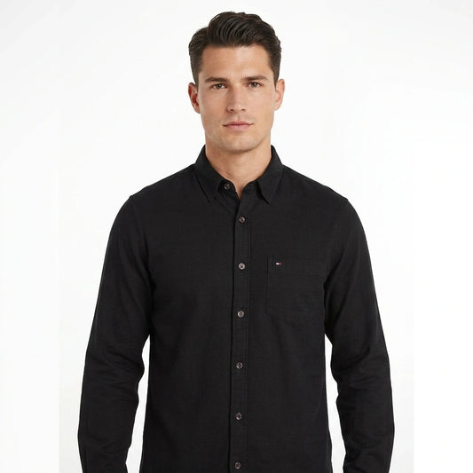 TOMMY HILFIGER Midnight Onyx Tailored Fit Long Sleeve Button-Up Shirt
