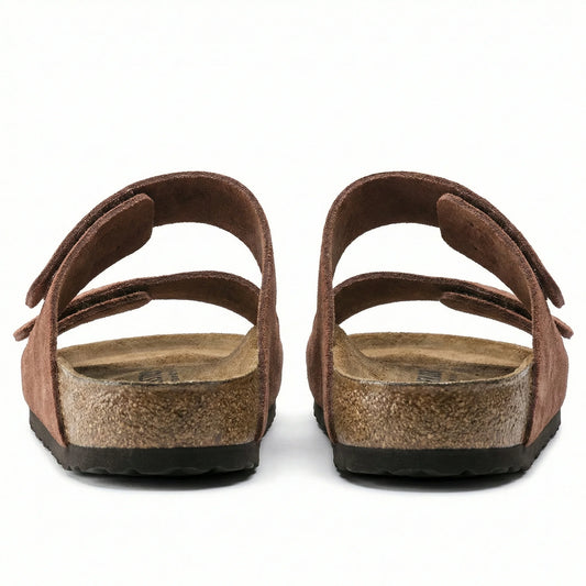 BIRKENSTOCK Rustic Terracotta Effortless Comfort Suede Sandals