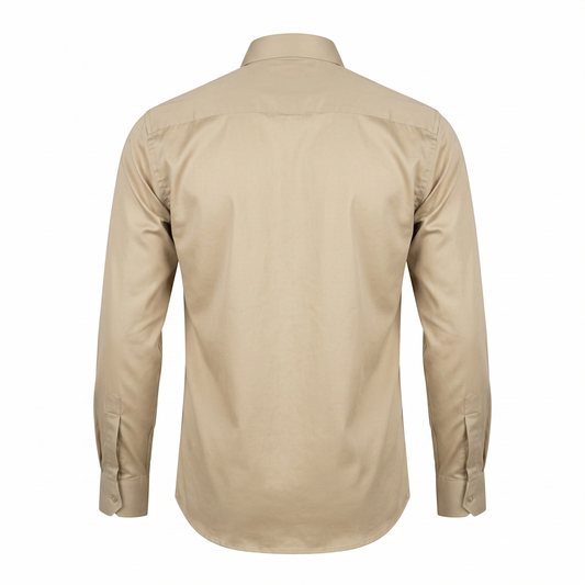 CHROME HEARTS Sunbeam Sable Tailored Fit Long Sleeve Satin Shirt with Cross Embroidery