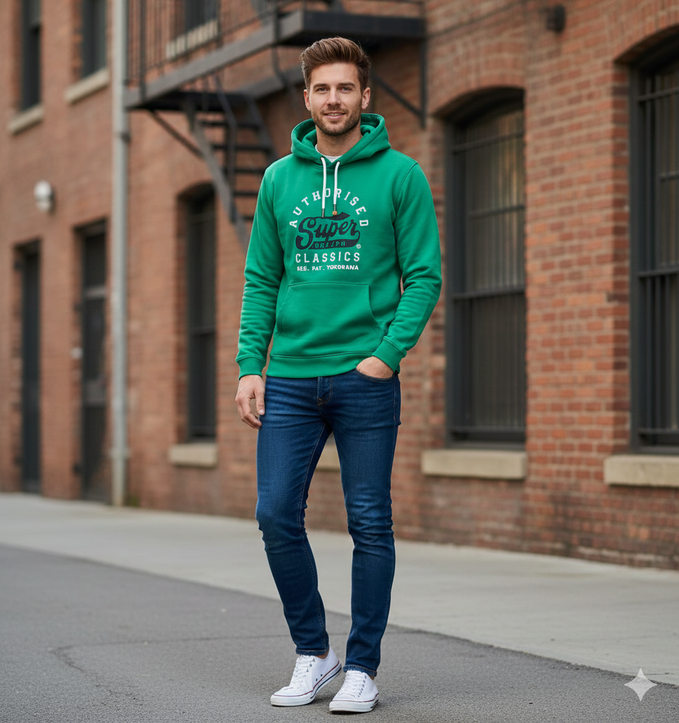 Superdry Classics Authorized Hoodie in Green