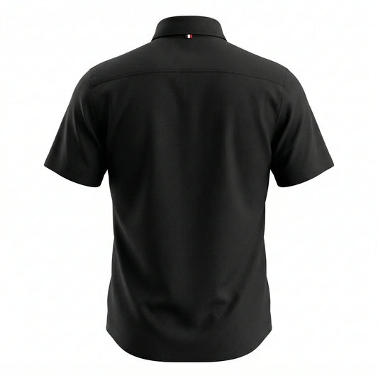 BOSS Ethereal Charcoal Tailored Fit Short Sleeve Linen Shirt