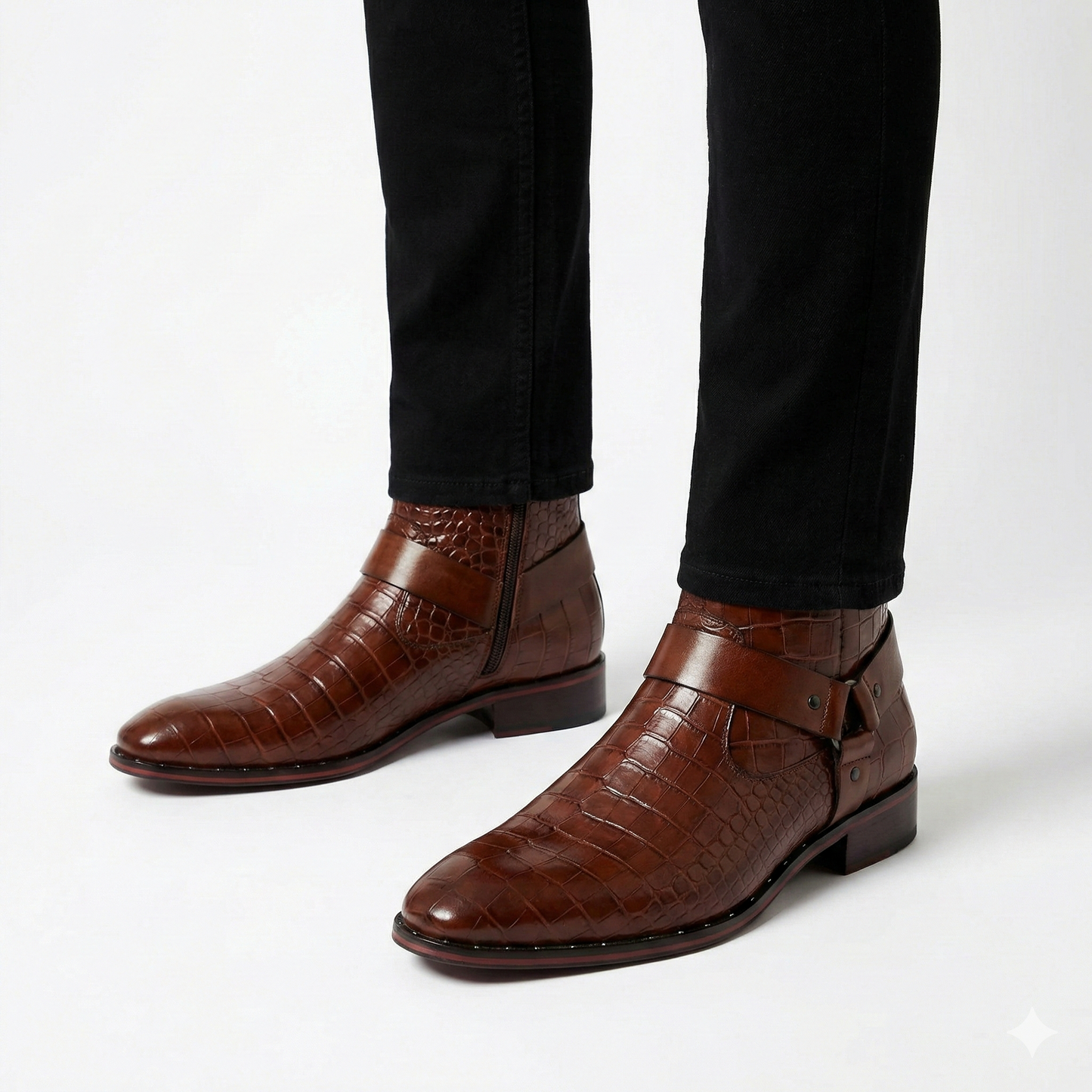 TED BAKER Ember Glow Luxe Croc-Embossed Ankle Boots