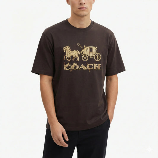 COACH Shadowed Ember Relaxed Drop Shoulder Fit Short Sleeve T-Shirt
