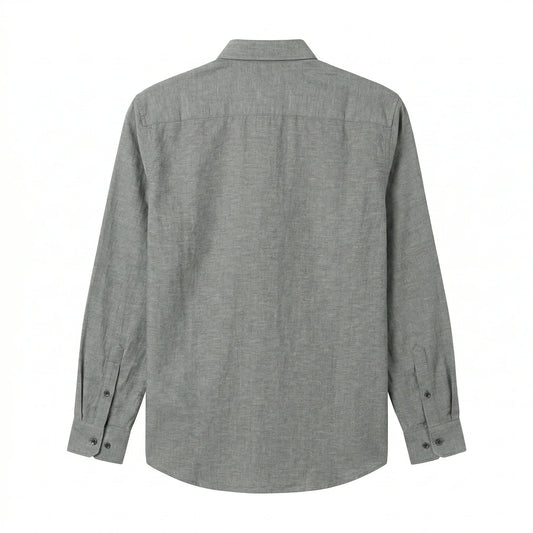 A|X Celestial Ash Tailored Fit Long Sleeve Linen Shirt