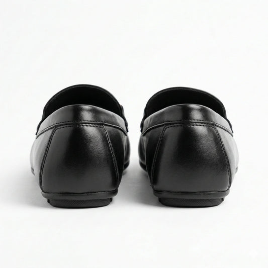 BLACKBERRYS Midnight Velvet Luxe Leather Slip-On Loafers with Statement Buckle