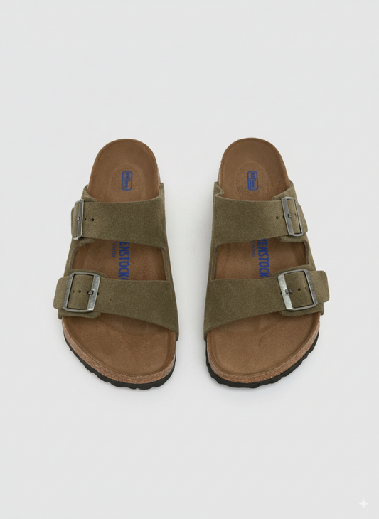 BIRKENSTOCK Enchanted Olive Luxe Soft Footbed Sandals
