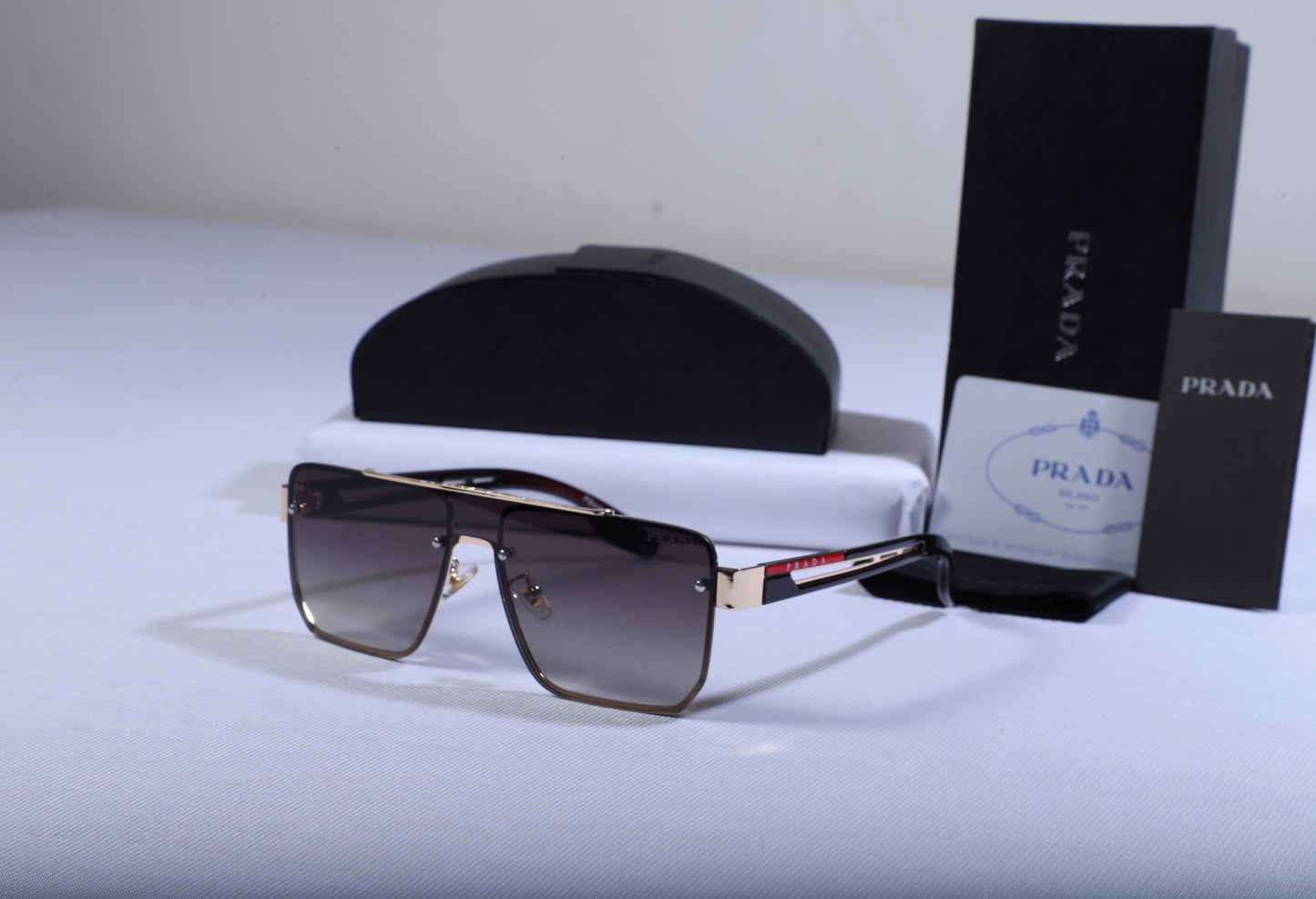 PRADA Ethereal Onyx Luxe Square Gradient Sunglasses