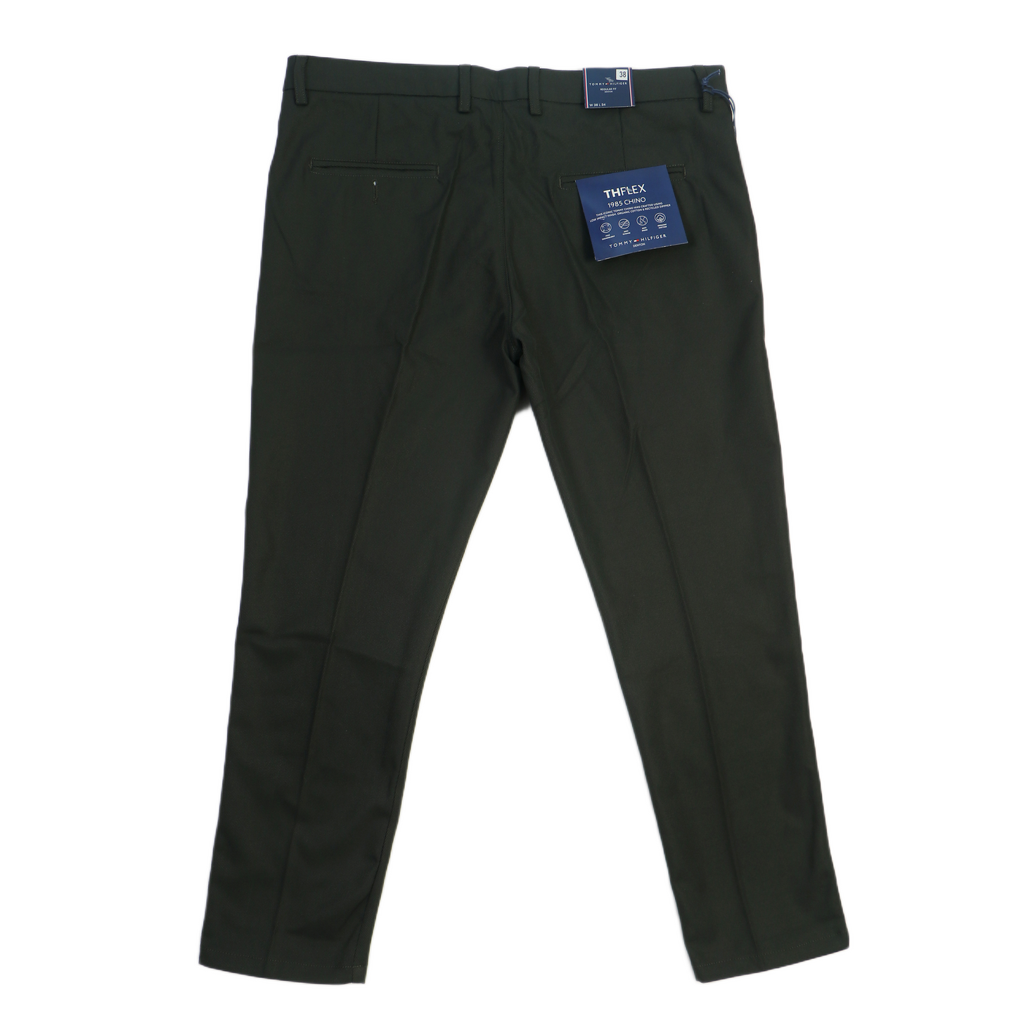 TOMMY HILFIGER Prismatic Juniper Smoke Tailored Fit Stretch Chino Pants