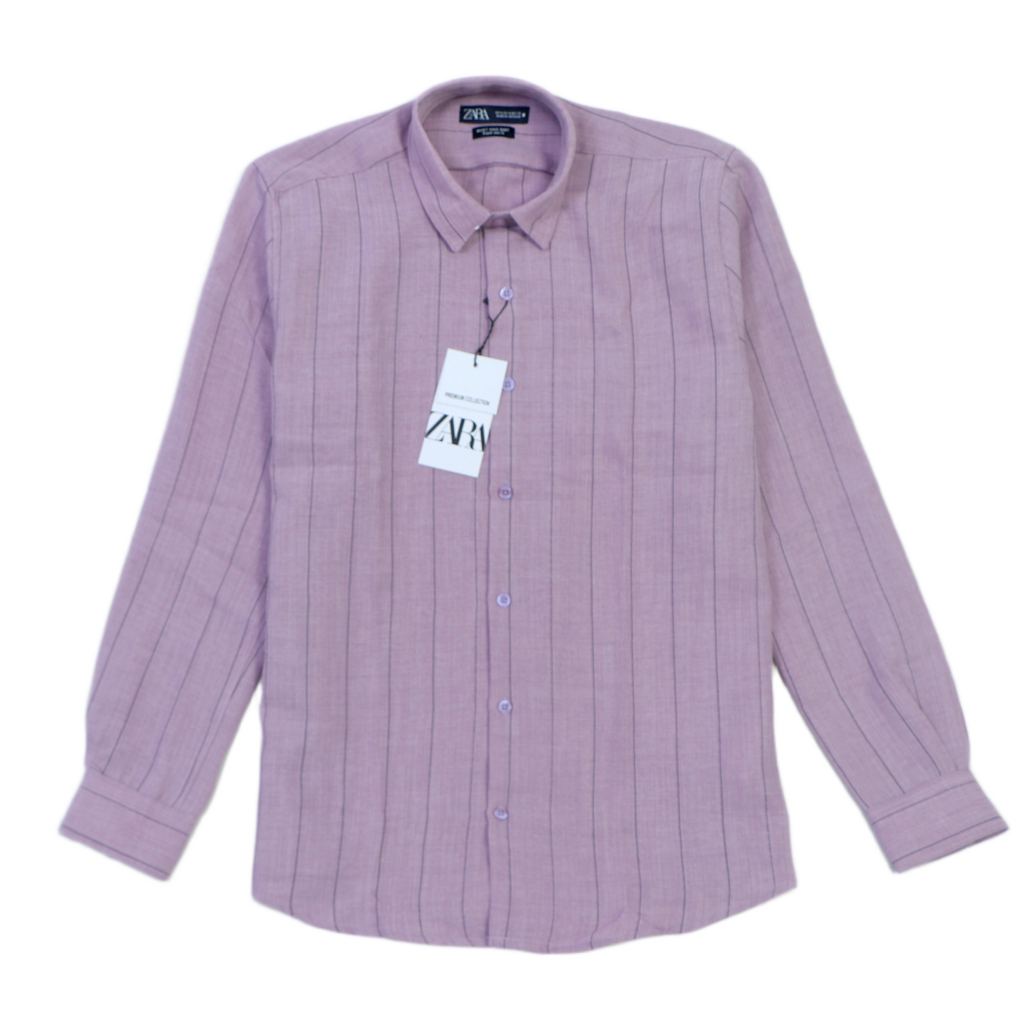 ZARA Opulent Lilac Tailored Fit Long Sleeve Shirt