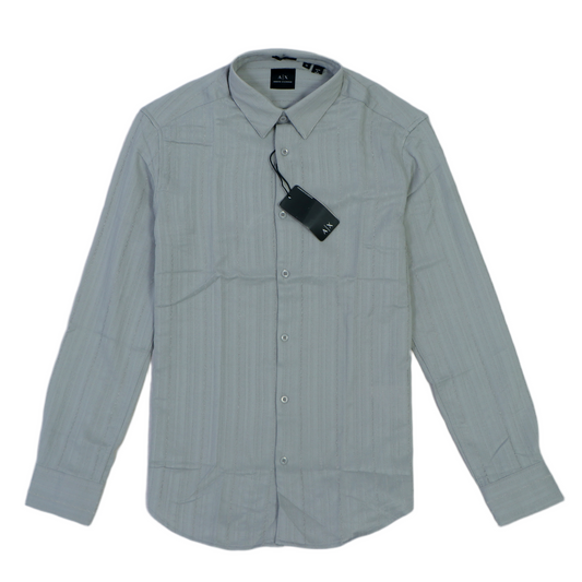 ARMANI EXCHANGE Opulent Ashen Classic Fit Long Sleeve Button-Up Shirt