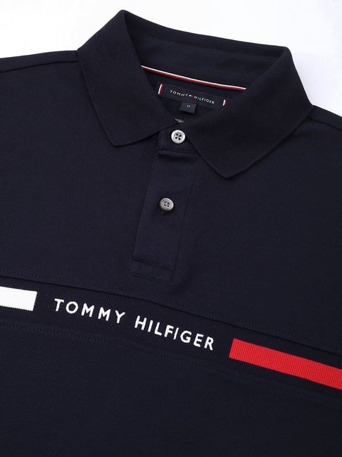 TOMMY HILFIGER Midnight Ocean Classic Fit Stripe Logo Polo