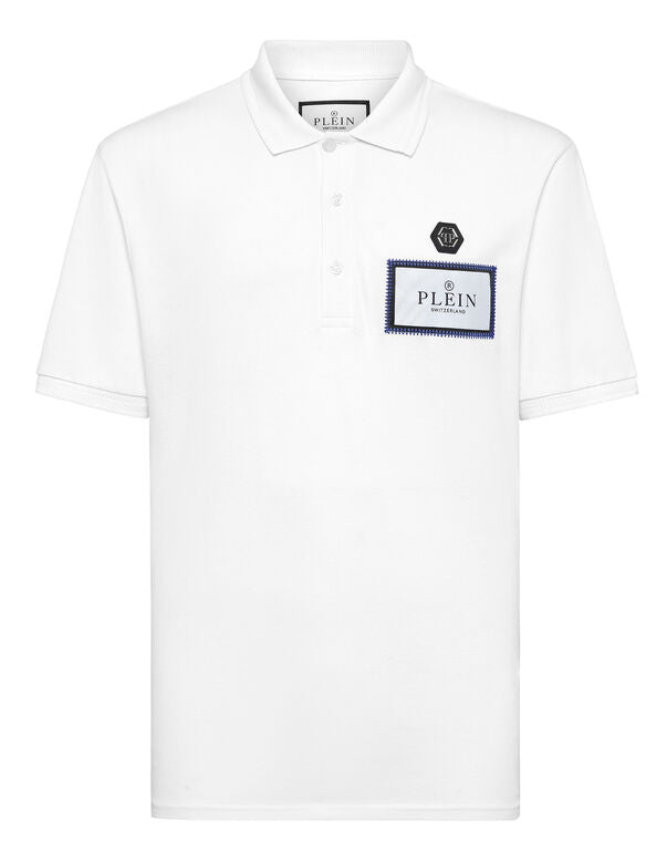 PHILIPP PLEIN Ethereal Frost Luxe Fit Short Sleeve Piqué Polo Shirt