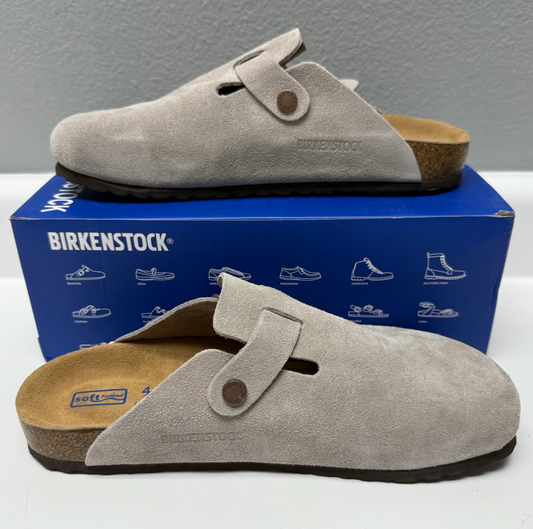 BIRKENSTOCK Whimsical Quartz Ember Luxe Suede Buckle Clogs